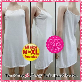 Tank Top Xl Tali Kecil Putih - Melar Dalaman Inner Tanktop