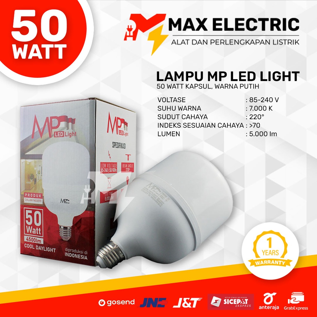 Jual Lampu Led 50 Watt Kapsul Cool White Mp Shopee Indonesia 8660