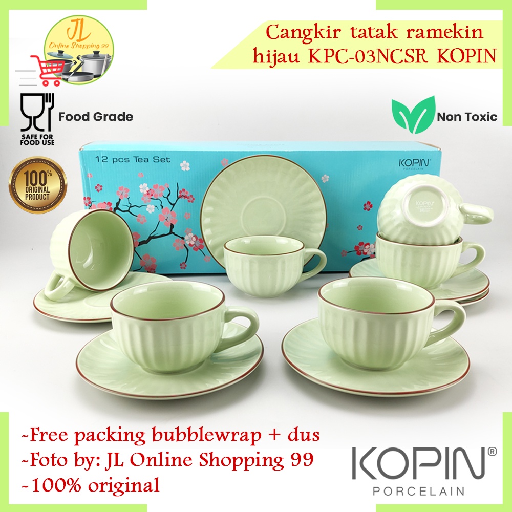 Jual Cangkir Set Pasang Hijau Keramik Cangkir Set Coffee Tea Set