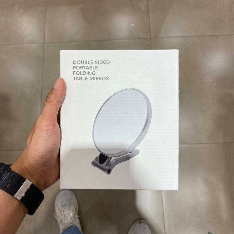 Jual Miniso Double Sided Portable Folding Table Mirror Shopee Indonesia