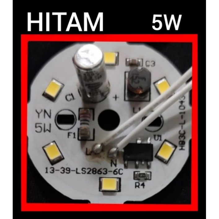 Jual PCB LED AC HITAM 5W D-38MM PUTIH | Shopee Indonesia