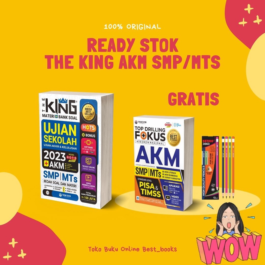 Jual BUKU UJIAN SEKOLAH DAN AKM SMP 2022 THE KING MATERI BANK SOAL ...