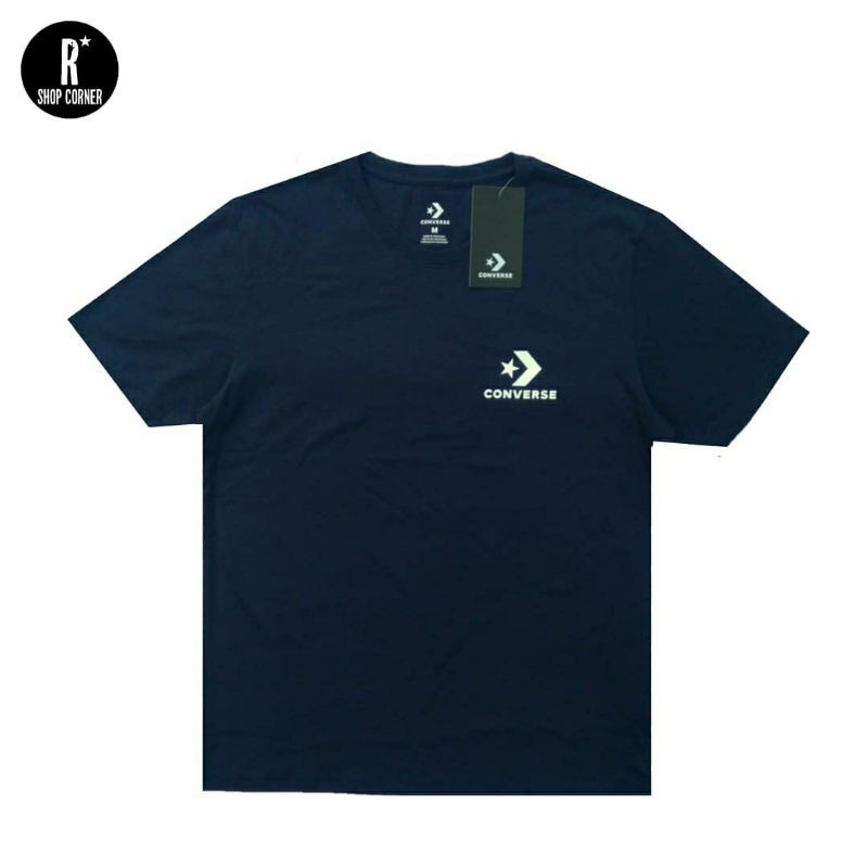 Jual Converse Left Star Chevron Navy Tee Original | Shopee Indonesia