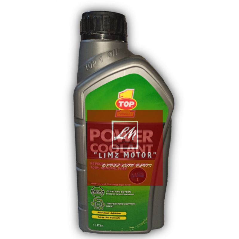 Jual Air Radiator Power Coolant TOP ONE Green 1 Liter Original | Shopee ...