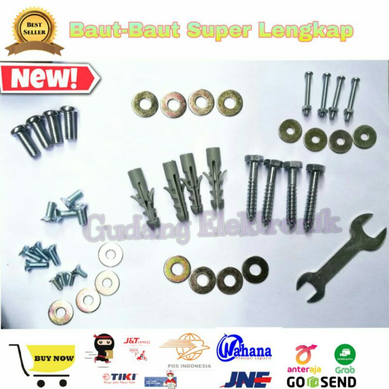 Jual Baut Baut Super Lengkap,.. Untuk Pemasangan Bracket TV | Shopee ...