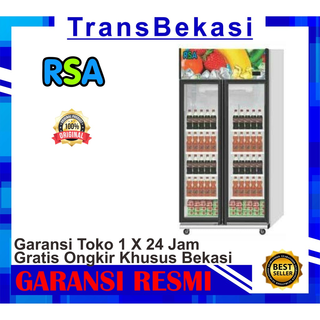 Jual SHOWCASE RSA OPAL / SHOWCASE 2 PINTU RSA 575 LITER | Shopee Indonesia