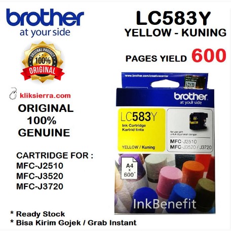 Jual BROTHER Tinta LC-583 Y | LC583Y | LC583 Y Yellow ORIGINAL For ...