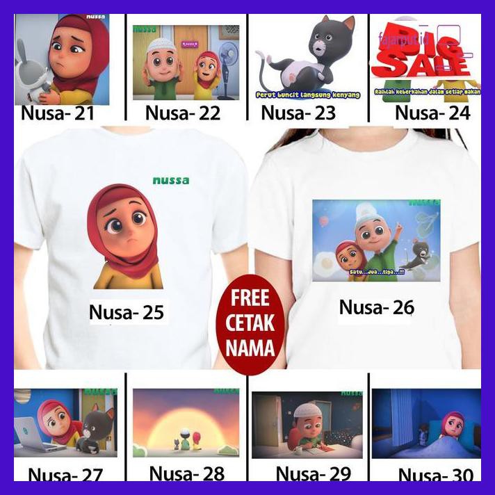 Jual E5Egtr7- Kaos / Baju Anak Nussa Dan Rara Banyak Motif (Free ...
