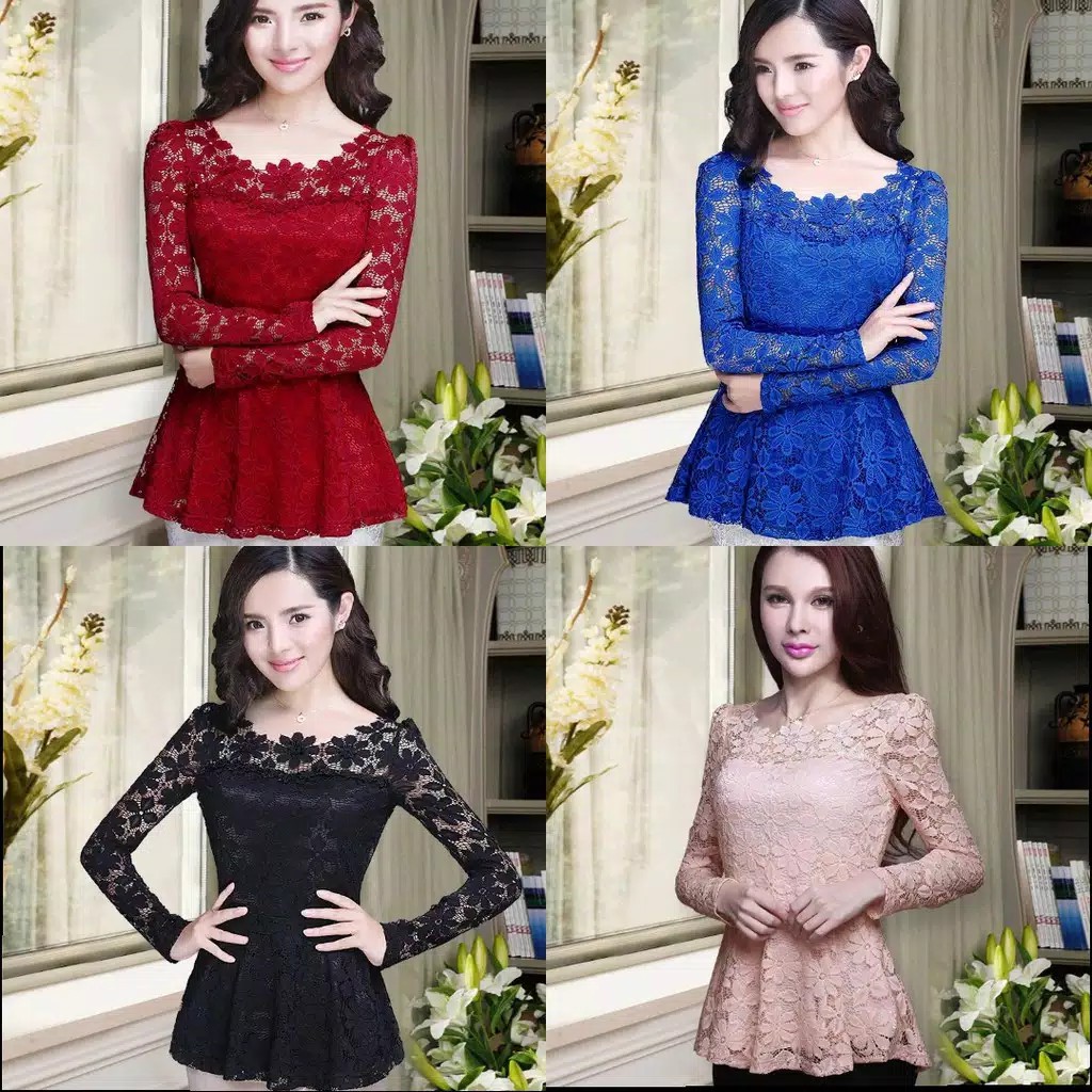 Jual Best Seller ATasan Brukat Cindy / Baju Wanita Korea / Blouse ...