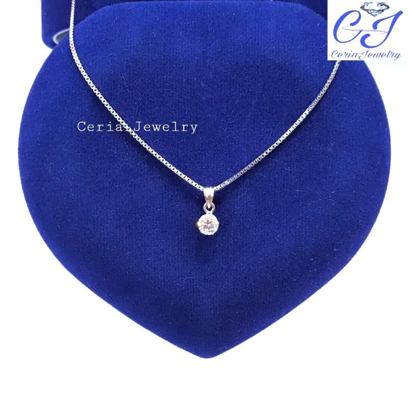 Jual Kalung Perak Asli Silver Wanita 925 Lapis Emas Putih Model Itali