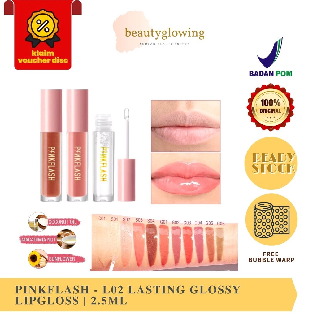 Jual Pinkflash L02 Lasting Glossy Lipgloss Moisturizing Shine And 