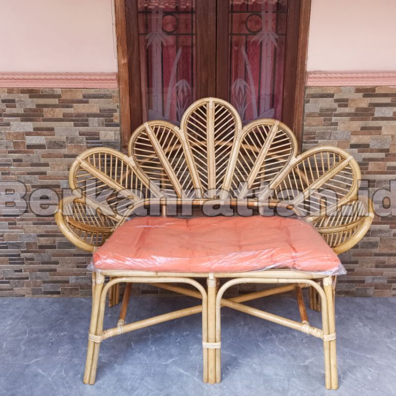 Jual Kursi Rotan Sofa Daun Seater Kursi Tamu Rotan Shopee Indonesia