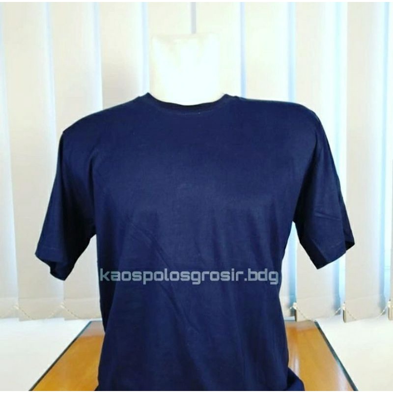 Jual Kaos polos bahan cotton combed 30s warna navy, kaos polos bandung
