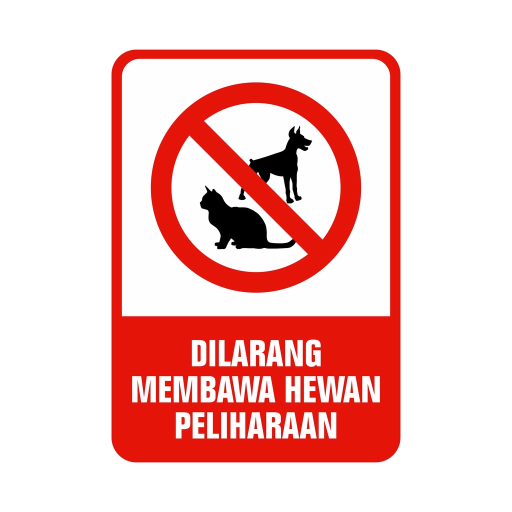 Jual Rambu Dilarang Membawa Hewan Peliharaan 35cm x 50cm Plat Alumunium ...