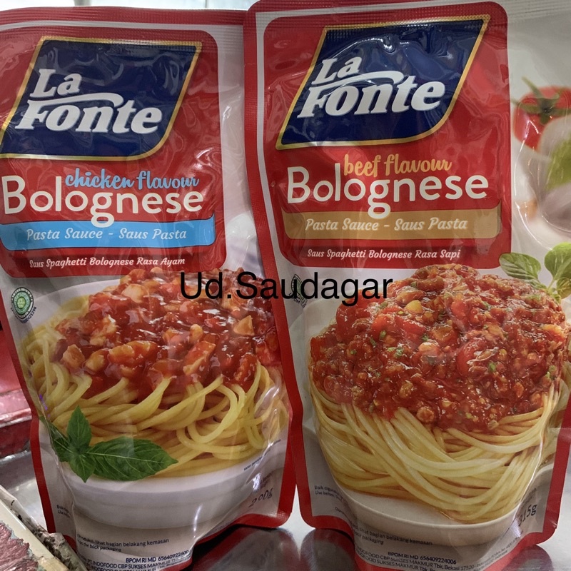 Jual La Fonte Bolognese Pasta Sauce Saus Pasta Ayam Chicken / Sapi Beef ...