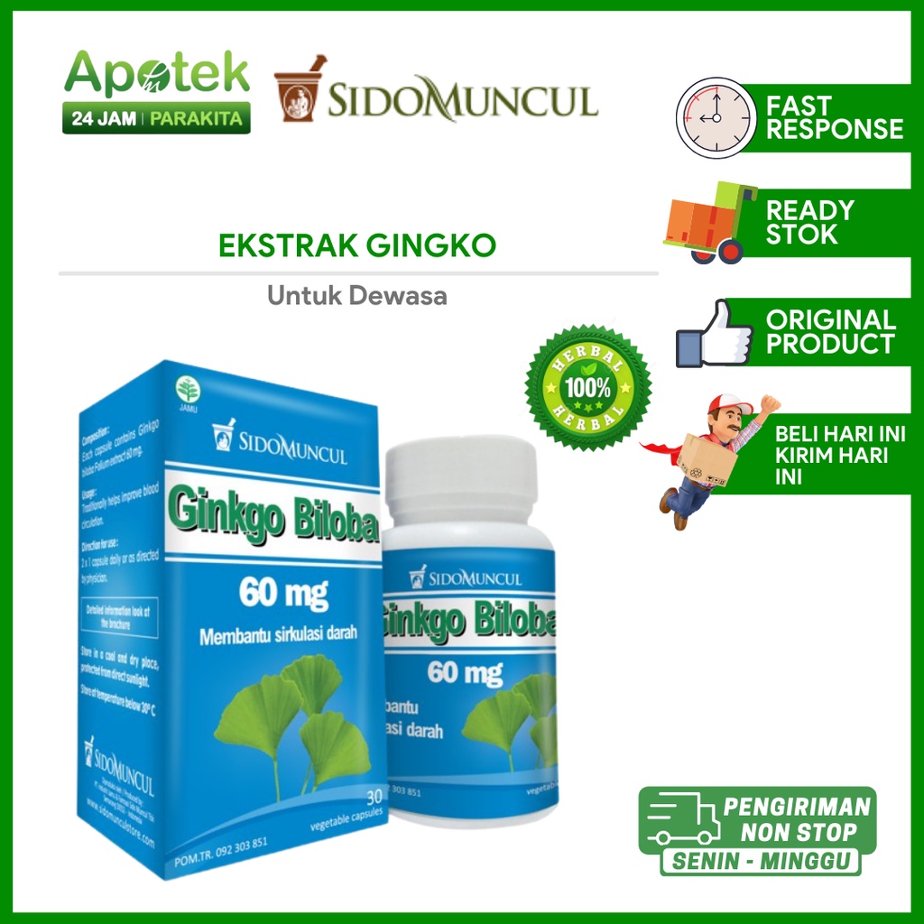 Jual Ginkgo Biloba SIdo Muncul 30 Kapsul - Daya Ingat Konsentrasi ...