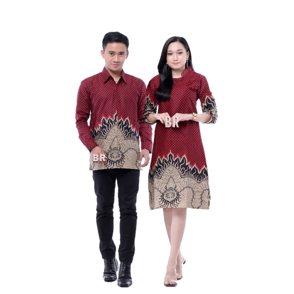 Jual Seragam Batik Kantor Set Couple Baju Batik Couple Maura Sania