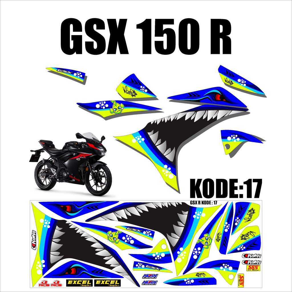 Jual (COD) Sticker Striping Lis Variasi GSX 150 R - GSX R Desain BDX-17 ...