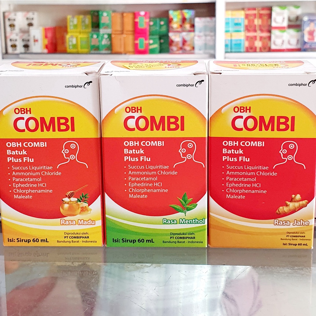 Jual OBH Combi Batuk Plus Flu 60ml botol rasa Menthol, Madu / Jahe ...