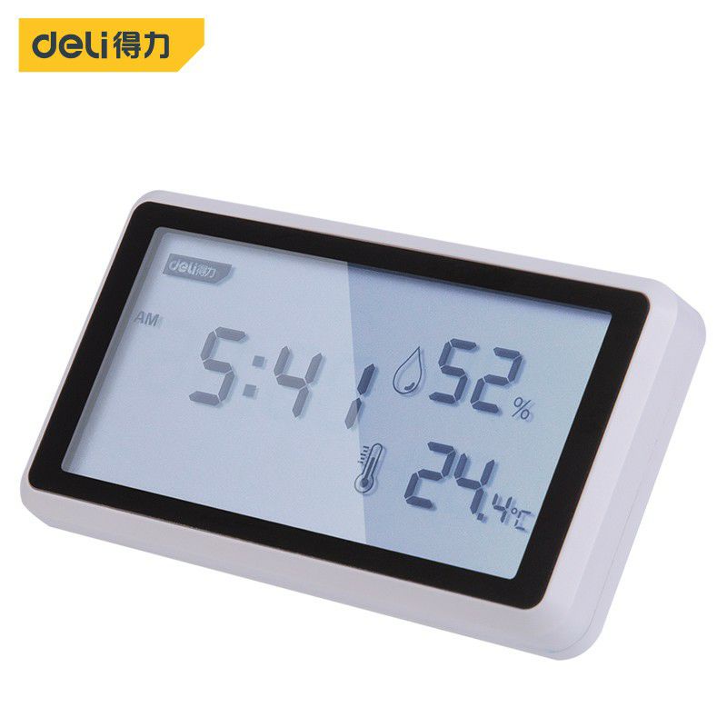 Jual Deli LCD Detectors / Jam Meja LCD Digital Dengan Tampilan Suhu ...