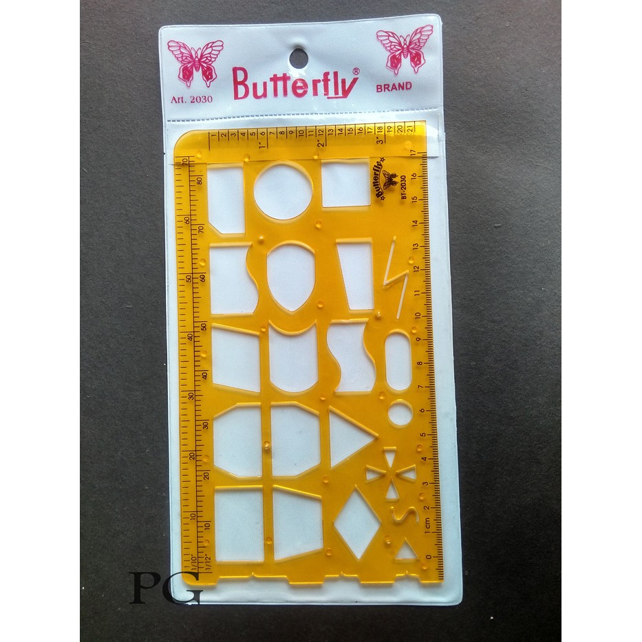 Jual Butterfly Art.2030 Flowchart Pattern Ruler Penggaris Plastik Flow ...