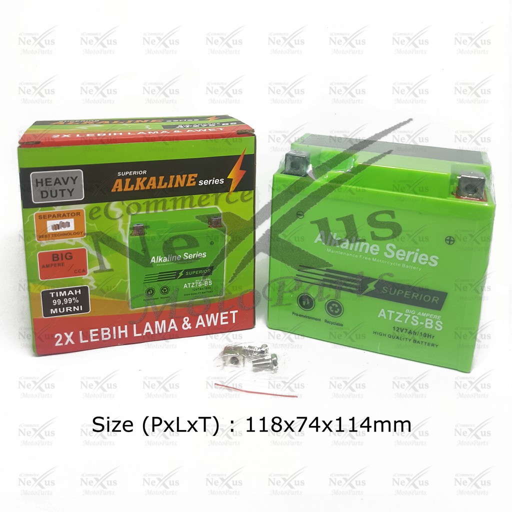 Jual Aki Motor ALKALINE ATZ7S-BS GTZ7S YTZ6V / 12V 7A Vario CBR Beat