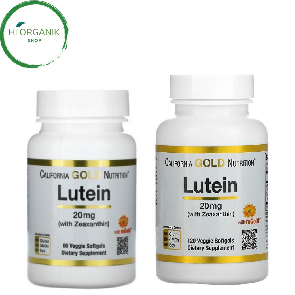 Jual California Gold Nutrition Lutein with Zeaxanthin 20 mg 60 Veggie ...