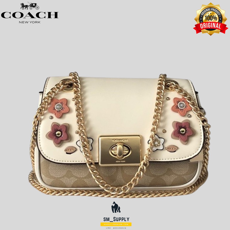 Jual TAS COACH CASSIDY CROSSBODY WITH FLORAL APPLIQUE CHALK ORIGINAL Shopee Indonesia