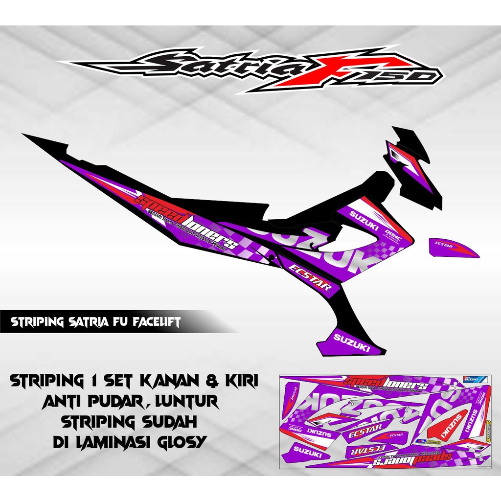 Jual STRIPING STICKER VARIASI MOTOR SUZUKI SATRIA FU FACELIFT RACING ...