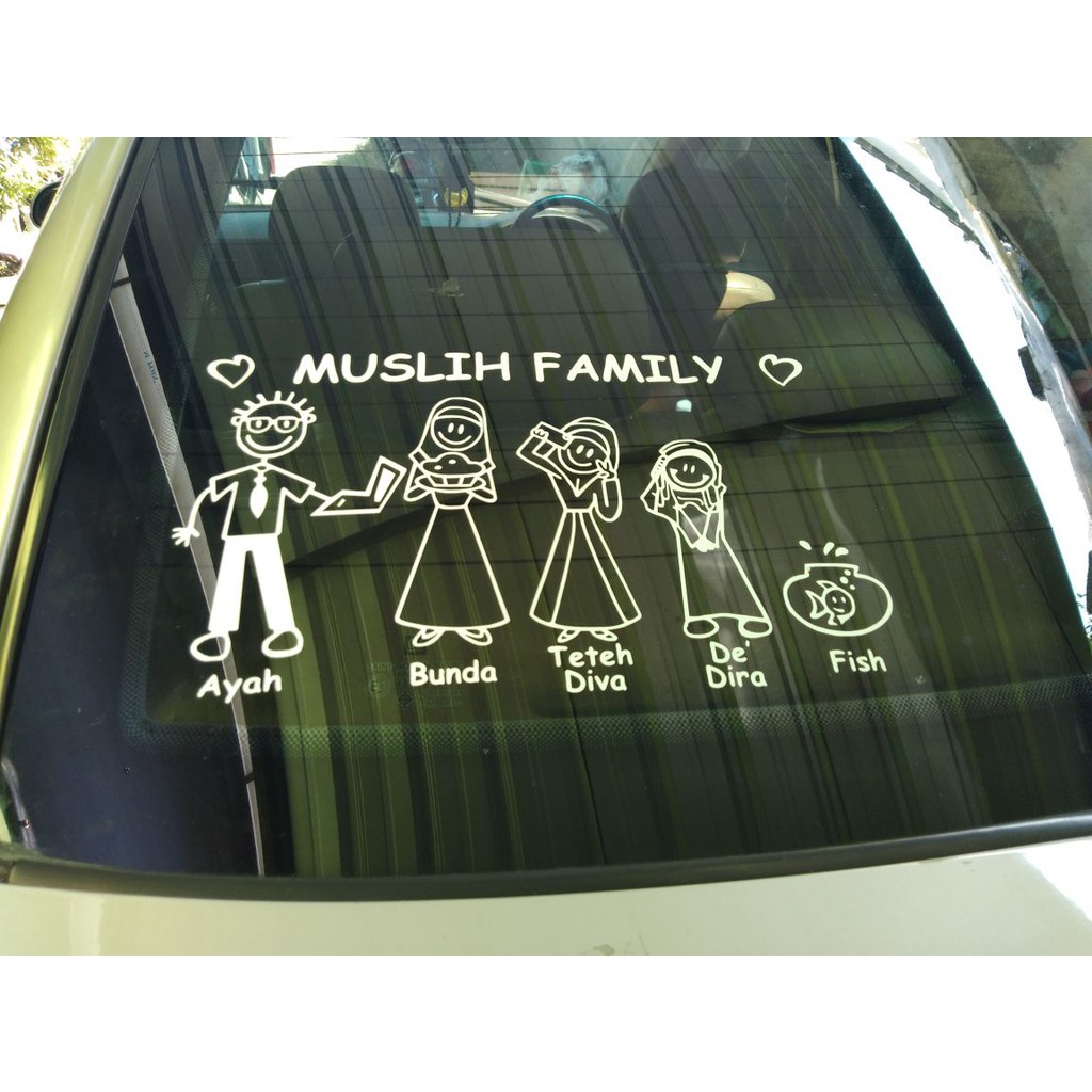 Jual Sticker Mobil Stiker Family Muslim Keluarga Muslim | Shopee Indonesia
