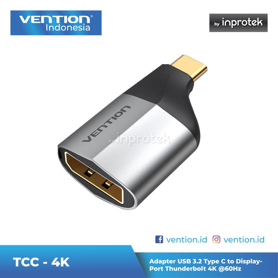Jual Vention Adapter USB 3.2 Type C to DisplayPort Thunderbolt HDTV ...