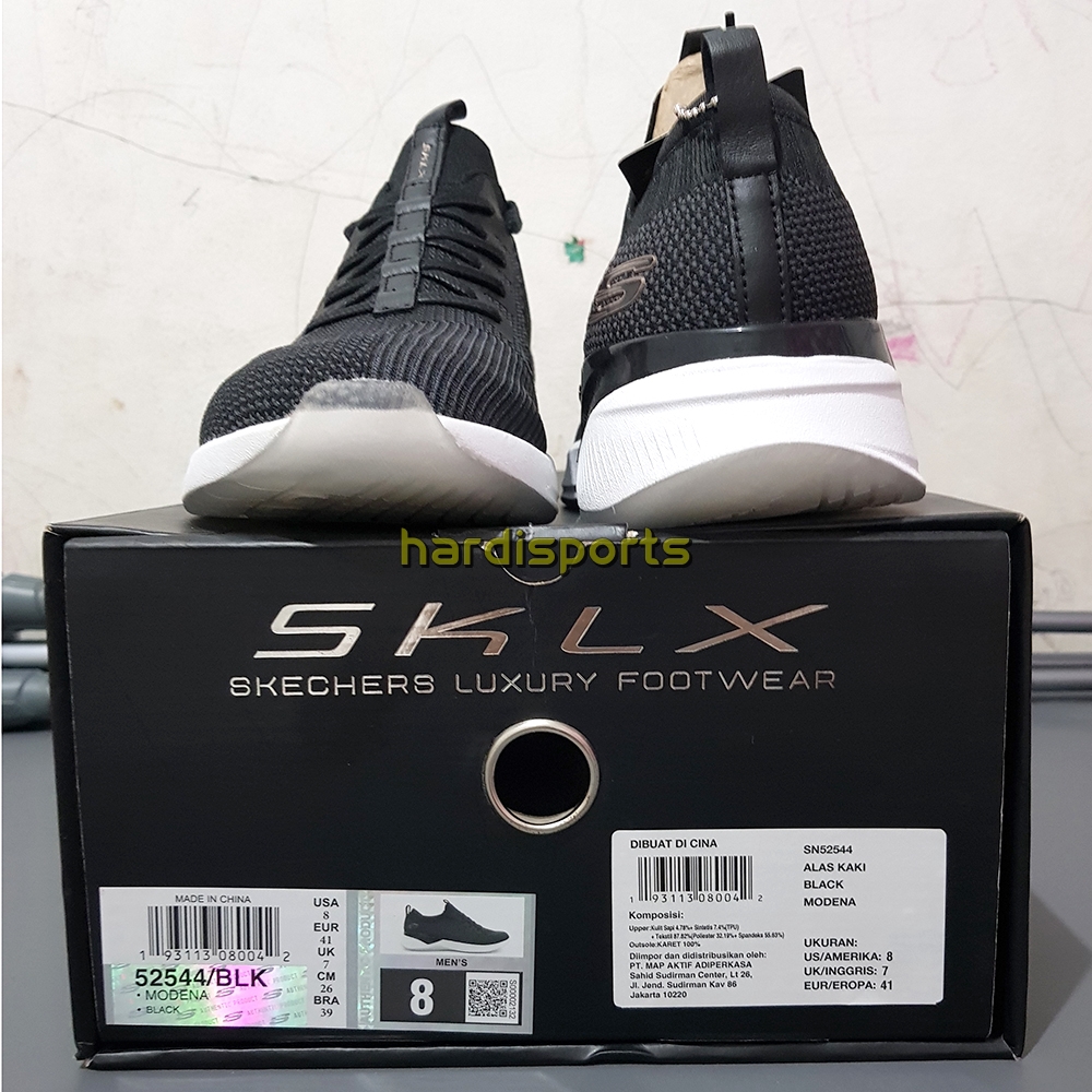 Sepatu Sneaker Pria Skechers Modena 52544 BLK Hitam ORIGINAL