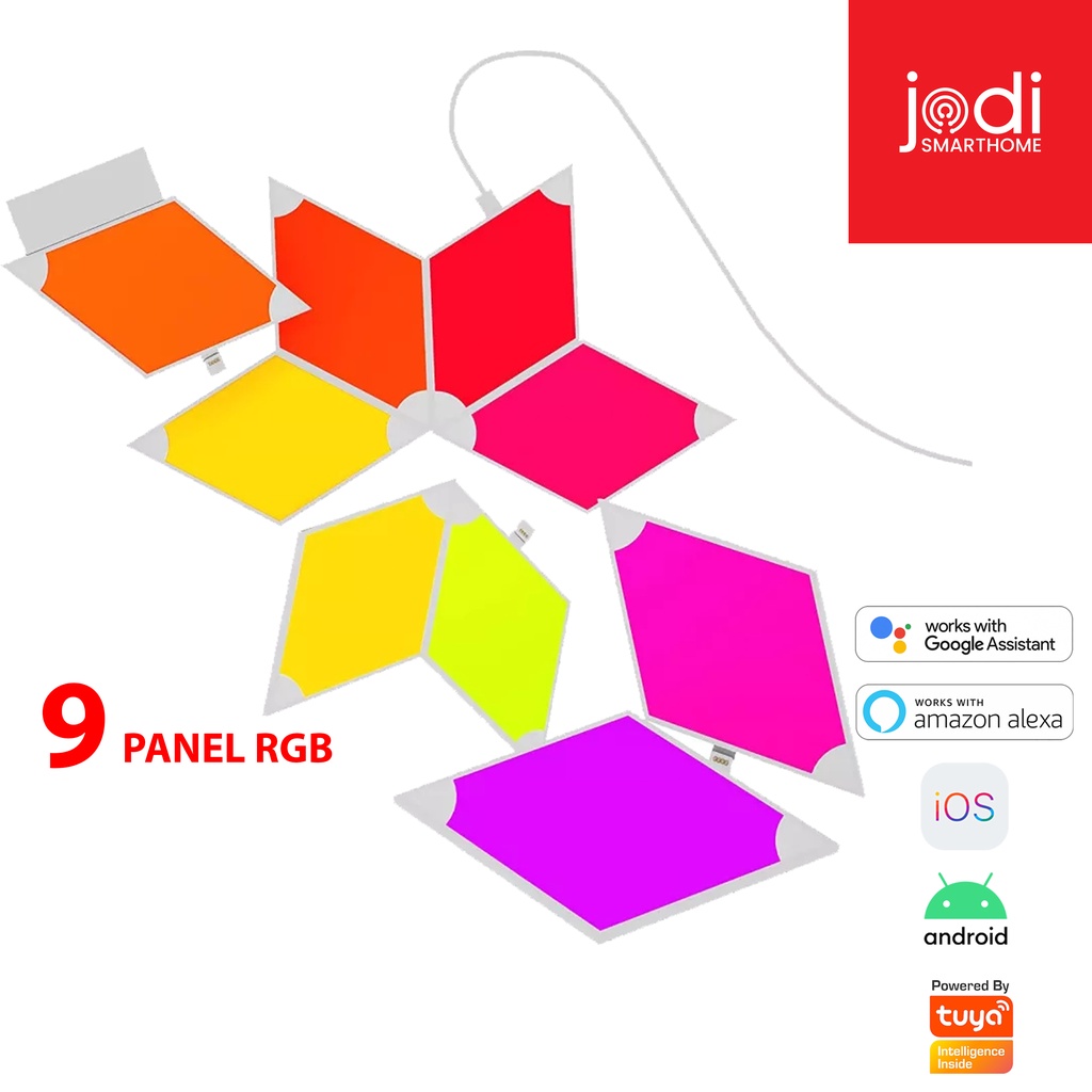 Jual JODI Smart Parallelogram Light panel RGB Kit Auto Google Assistant ...