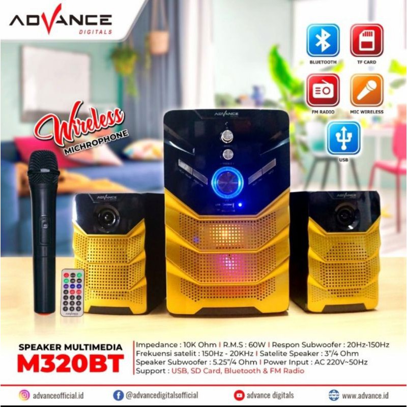 Jual Speaker Bluetooth Advance M Bt Mic Speaker Aktif Subwoofer System Plus Mic Shopee