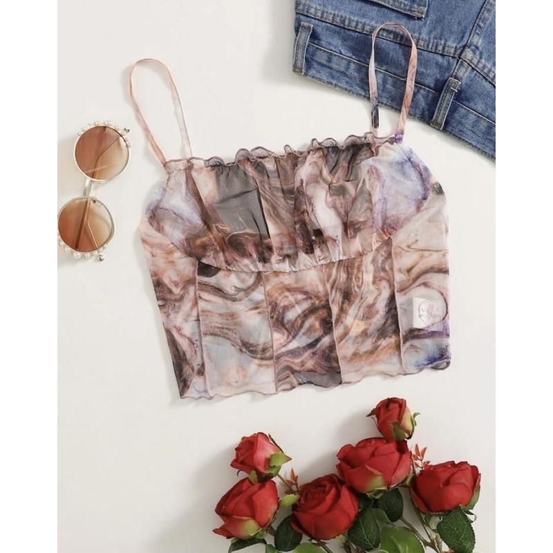 Crop Top Femme à Manches Courtes Imprimé Dragon - Tissu Modal, Style Y2K/Gothique, Taille S à L