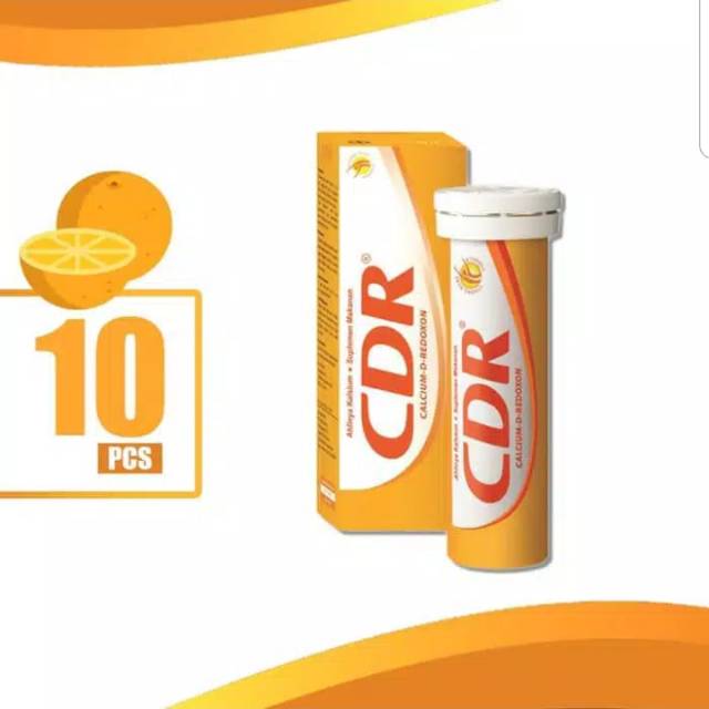 Jual CDR EFFERVESCENT JERUK 10 TABLET / CDR 10 TABLET RASA JERUK ...