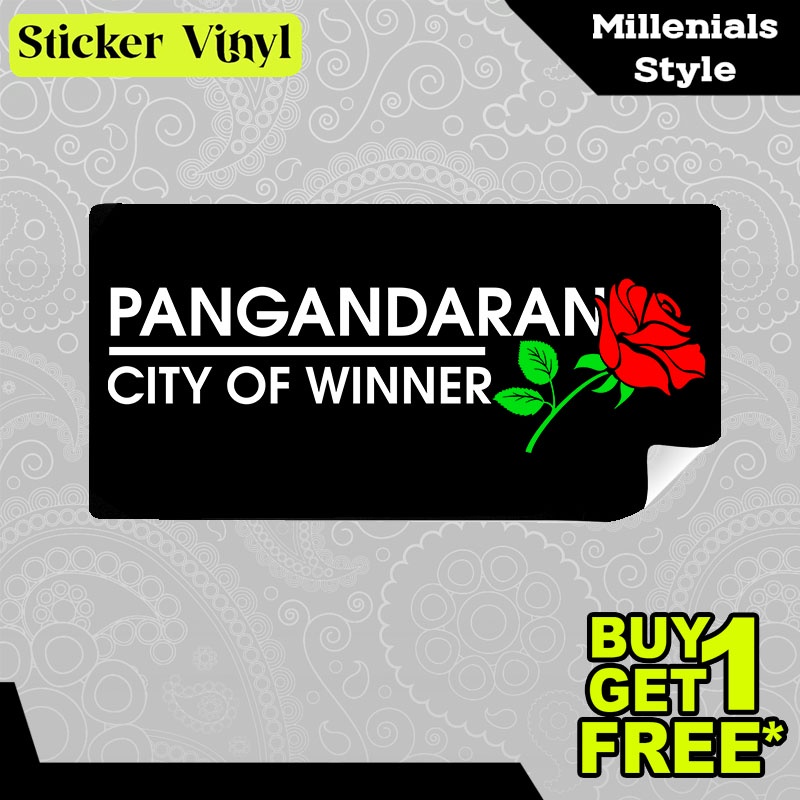 Jual Stiker Sticker Pangandaran City of Winner Tulisan Kalimat Keren