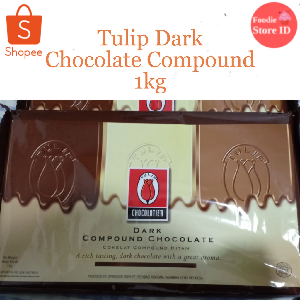 Jual Dark Chocolate Compound Tulip 1kg Tulip Coklat Dark Compound