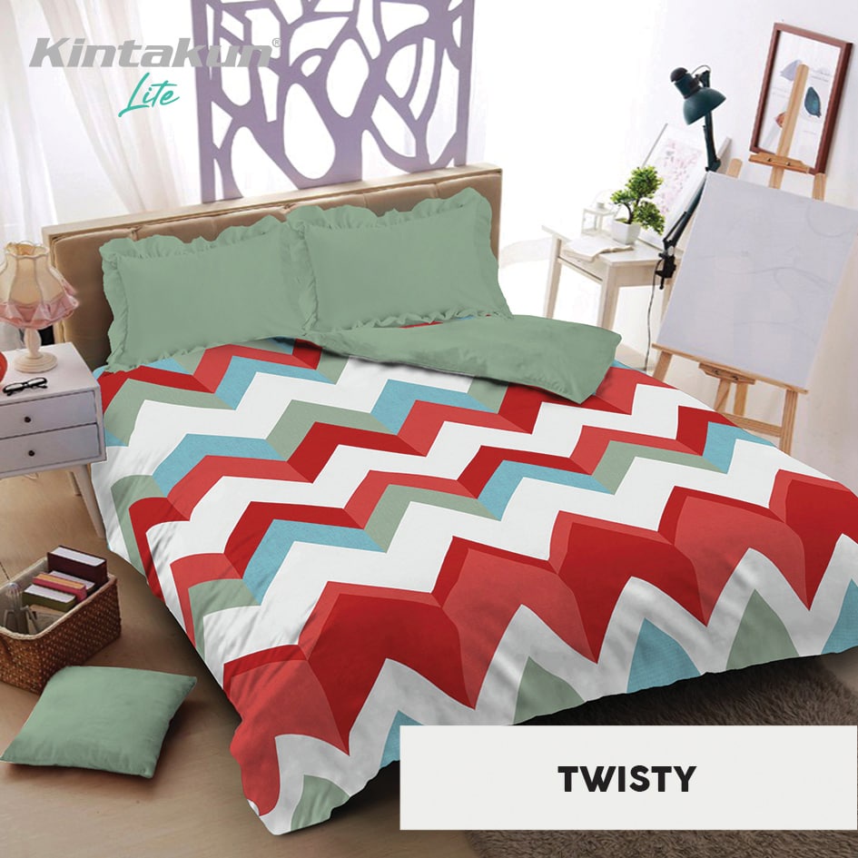 Jual BEDCOVER KINTAKUN LITE SET SPREI FLAT Uk 180x200 / BED COVER