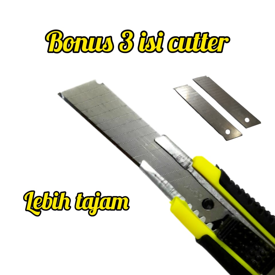 Jual Pisau Cutter Karter Besar Gagang Karet Anti Slip Autolock Bonus ...