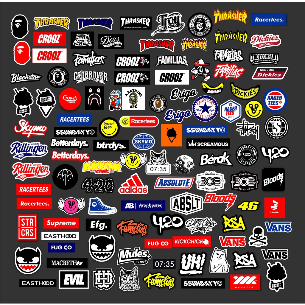 Jual Paket Stiker Isi 100 Pcs Bahan Graftac Anti Air Stiker Sticker