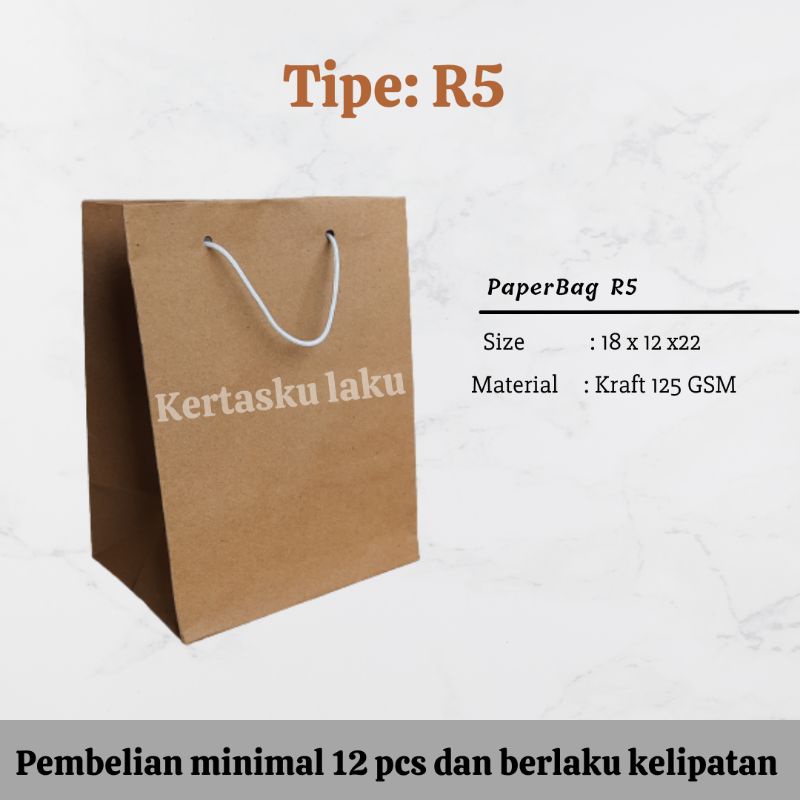 Jual Paper Bag R Talikur Putih Tas Kertas Coklat Polos P L T