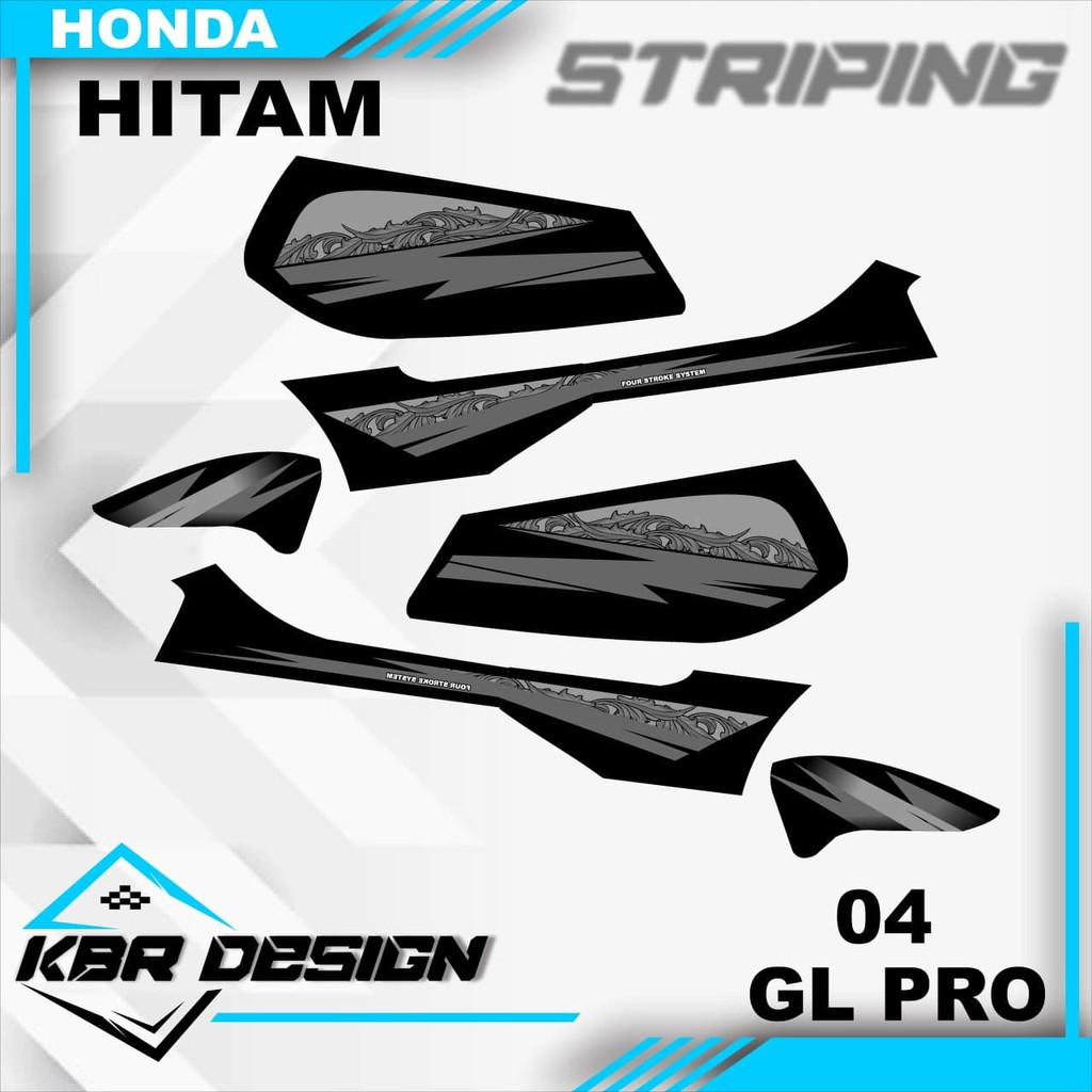 Jual gl pro (cod) stiker motor striping gl pro motor honda motor ...