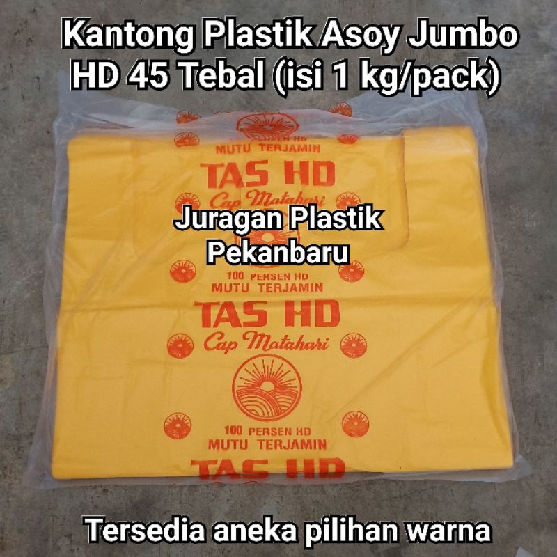 Jual ( ISI 1 KG TEBAL ) Kantong Plastik Kresek Jumbo Warna HD 45 Cm ...