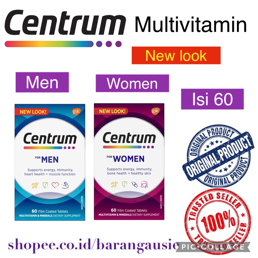 Jual Centrum Multivitamin And Mineral Supplement for Women & Men isi 60