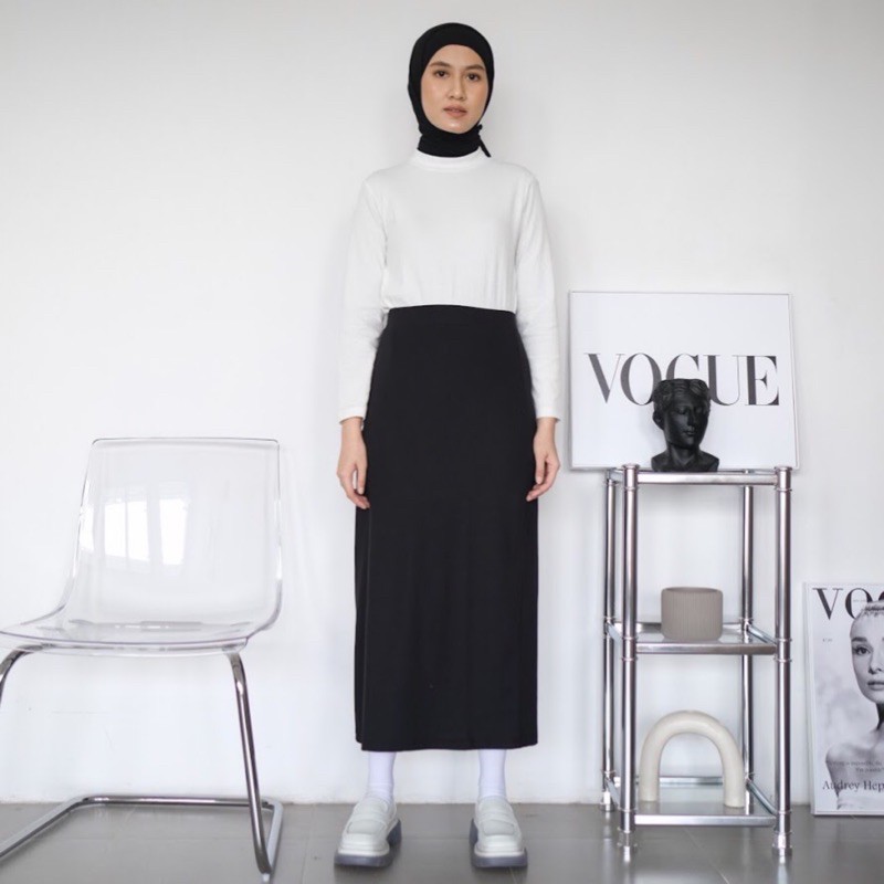 Jual Hi.PRIMA - Comfy Skirt - Rok Span Panjang Bahan Cotton Rib Wanita ...