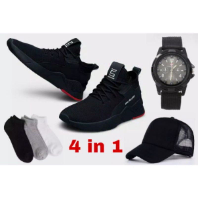 Jual PAKET HEMAT 4 in 1 - Paket sepatu jam tangan topi pria - paket