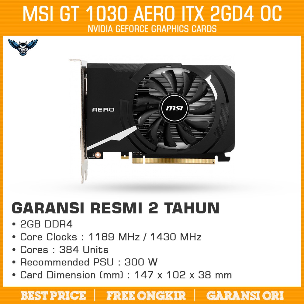 Jual MSI GT 1030 AERO ITX 2GD4 OC 2GB DDR4 VGA CARD NVIDIA GEFORCE ...
