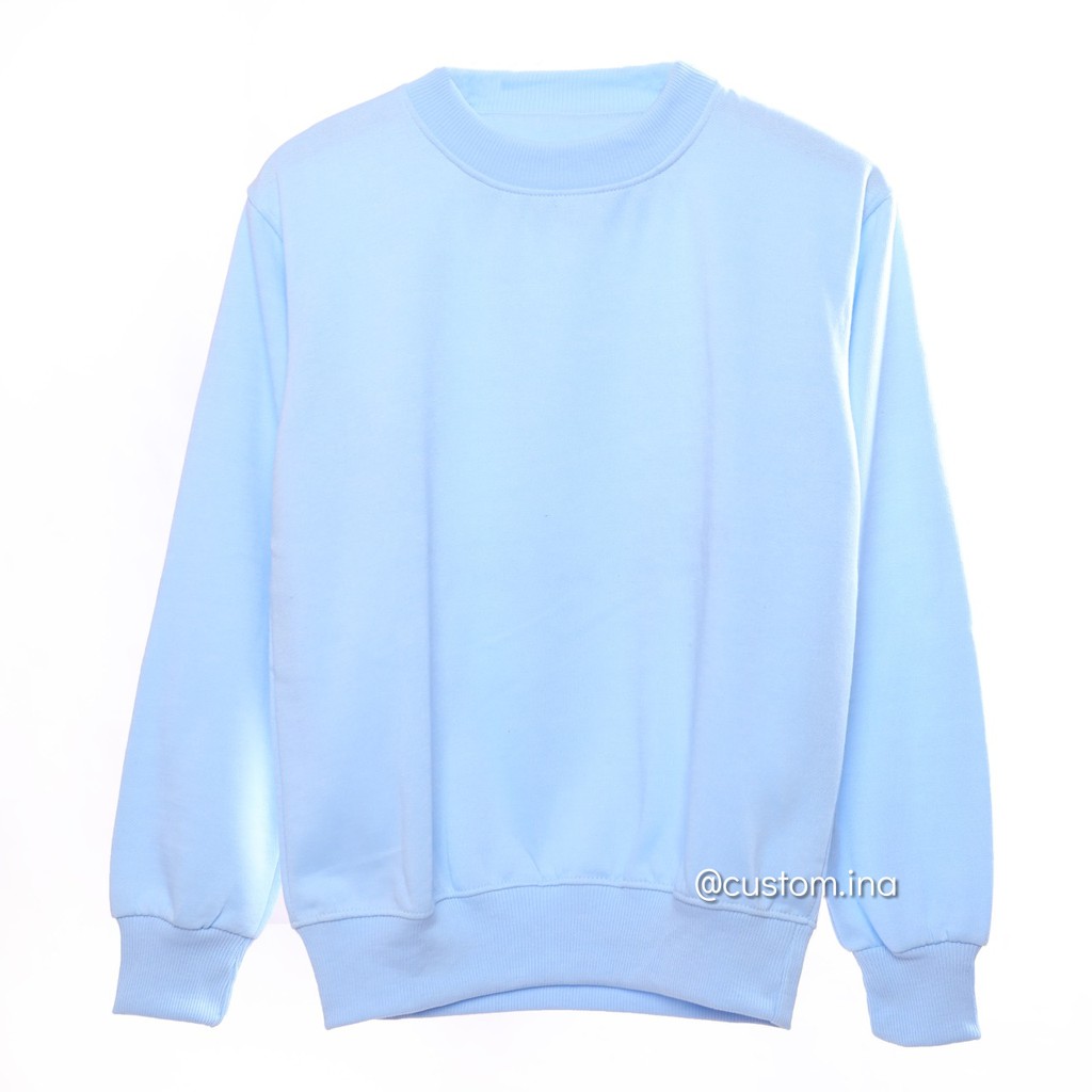 Jual Basic Sweater Polos Baby Blue Crewneck Sweatshirt Pria Wanita Size M XXXL Shopee Indonesia