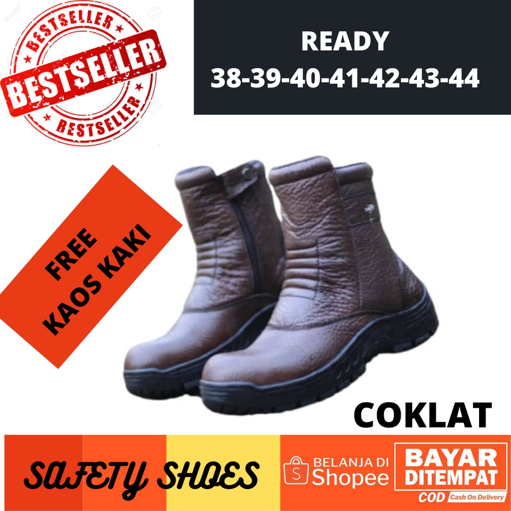 Jual Sepatu Boots Pdl Pdh Safety Kulit Crocodile Pria Boot Polri Tni Al